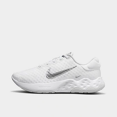 Nike Renew Ride 3 Sneakers In White/metallic Silver In White,pure Platinum,metallic Silver