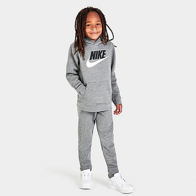 Nike Boys' Little Kids' Metallic Futura Logo Pullover Hoodie And Jogger Pants Set In Grey/black