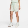 Nike Women's  Sportswear Washed Jersey Shorts In Mint Foam/white