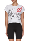 Balmain Slogan-print Cropped T-shirt In White