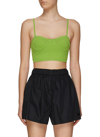 Helmut Lang Ribbed-knit Underwired Bra Top In Green