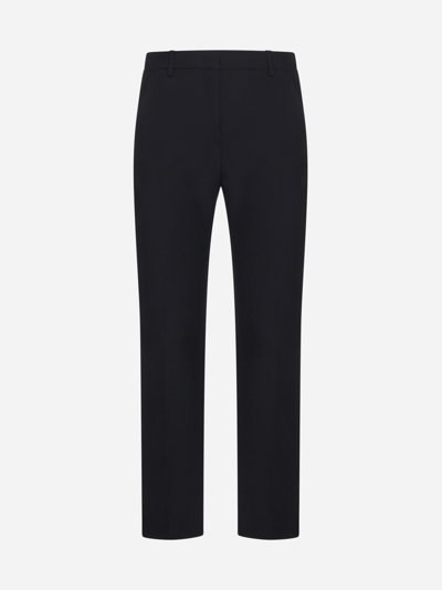 Weekend Max Mara Opaco Cropped Cady Slim-leg Pants In Black