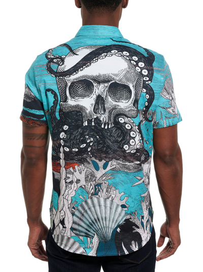 Robert Graham Sea Monster Short Sleeve Button Down Shirt In Multi
