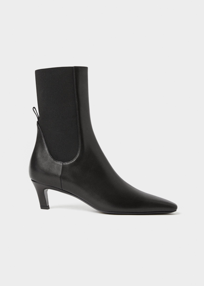 Totême Toteme Mid Heel Leather Boots In Black