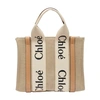 Chloé Woody Small Tote Bag In White Beige 1