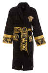 Versace Medusa Amplified Cotton Robe In Black