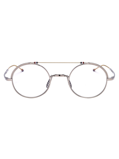 Thom Browne Tb-910 Glasses In Silver-white Gold