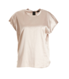 Pinko Short-sleeve Silk Blouse In Beige