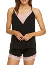 Flora Nikrooz Floretta Knit Cami Pajama Set In Black