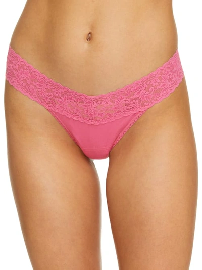 Hanky Panky Supima Cotton Low Rise Thong In Chateau Rose