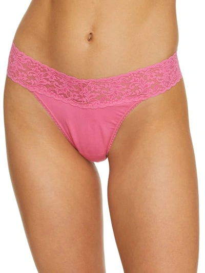 Hanky Panky Supima Cotton Original Rise Thong In Chateau Rose