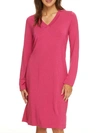 Hanro Champagne Knit Sleep Shirt In Very Berry Melange