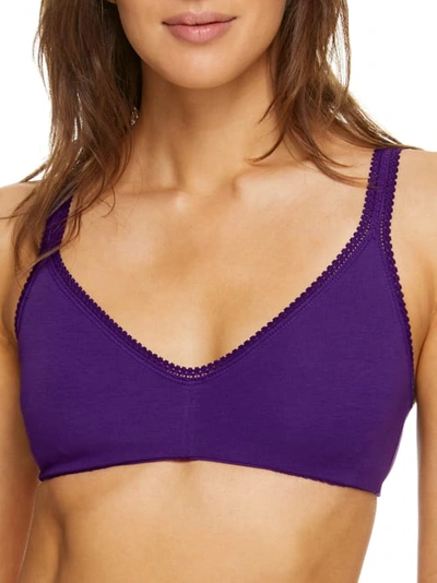 On Gossamer Cabana Cotton Bralette In Rich Cobalt