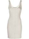 Alexander Wang U-neck Fitted Mini Dress In Grey