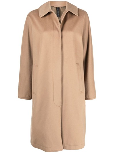 Mackintosh Jean Storm System Wool Coat In Brown