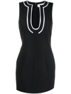 GENNY GEOMETRIC-NECK SHIFT DRESS