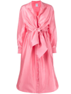 Rosie Assoulin Bustino Waist Tie Shirtdress In Rosa