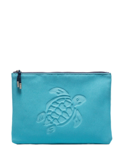 Vilebrequin Turtle-embossed Pouch Beach Bag In Blau