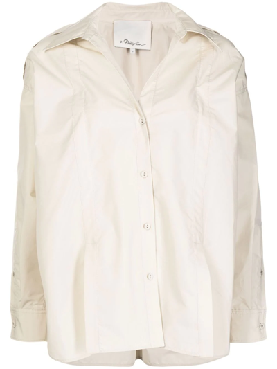 3.1 Phillip Lim Flat-collar Long-sleeved Shirt In Stone