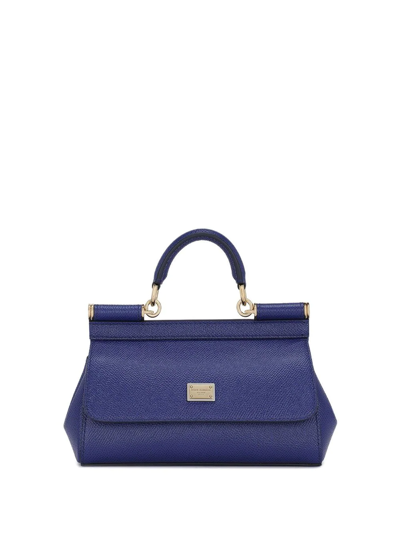 Dolce & Gabbana Small Sicily Shoulder Bag In Blue