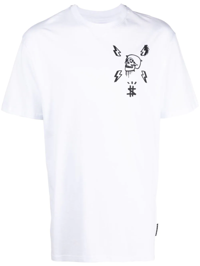 Philipp Plein Skull-print Cotton T-shirt In White