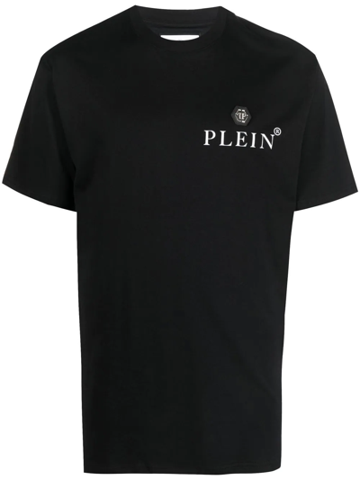 Philipp Plein Logo-print Cotton T-shirt In Nero