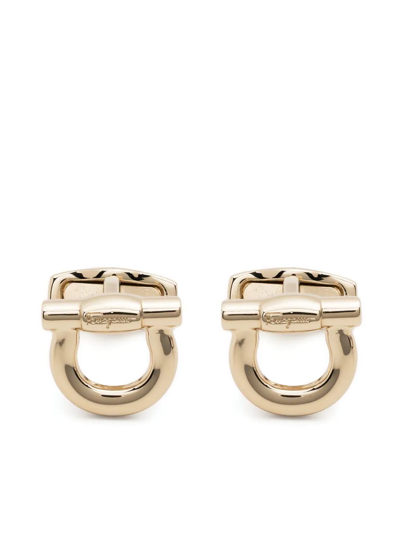 Ferragamo Gancini Brass Earrings In Gold
