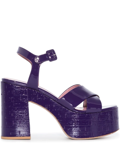 Haus Of Honey Purple Lacquer Doll 125 Platform Leather Sandals