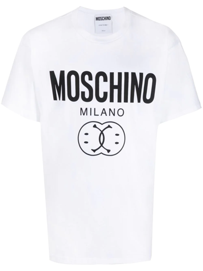 Moschino Double Smiley Oversized T-shirt White Zrj0710 7041 1001