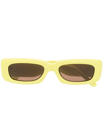 Attico Mini Marfa Rectangular Sunglasses In Yellow