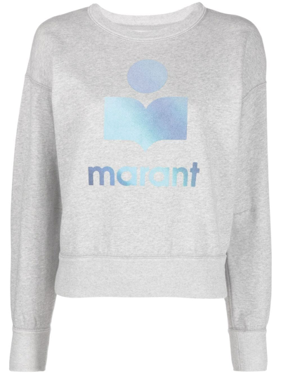 Isabel Marant Étoile Grey Mobyli Logo Print Cotton Sweatshirt
