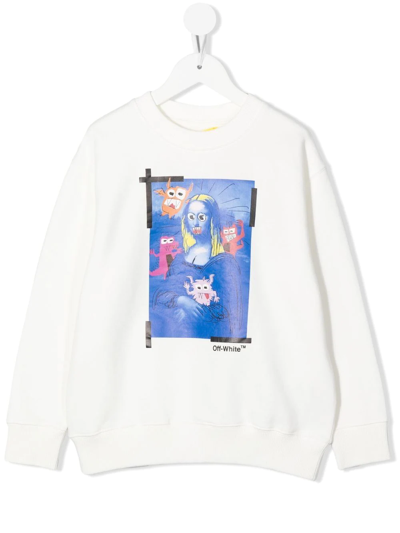 Off-white Kids' Cotton Jumper With Graphic Print In White