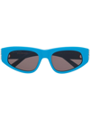 Balenciaga Rectangle-frame Tinted Sunglases In Blue