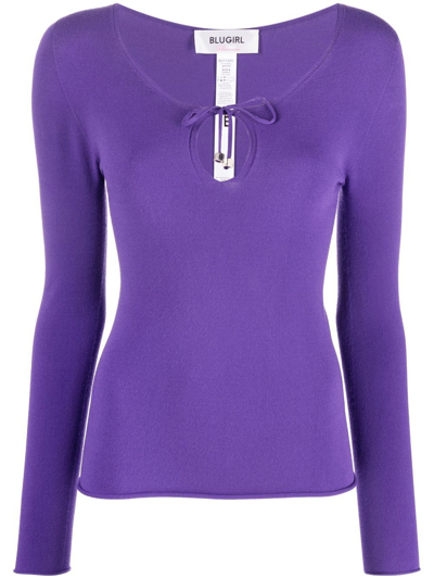 Blugirl Keyhole-tie Front Jumper In Rosa
