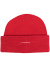 MM6 MAISON MARGIELA EMBROIDERED-LOGO KNITTED BEANIE