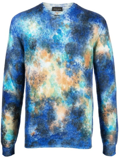 Roberto Collina Tie-dye Effect Jumper In Blau