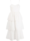 SELF-PORTRAIT BRODERIE ANGLAISE TIERED MIDI DRESS
