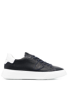 Philippe Model Temple Two-tone Leather Sneakers In Black