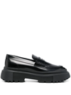 Hogan Chunky Leather Loafers In Schwarz