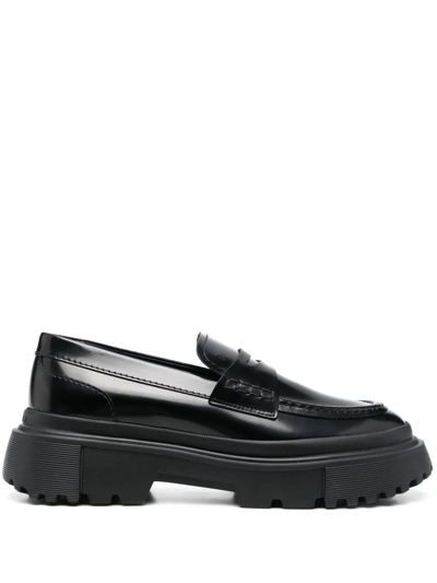 HOGAN CHUNKY LEATHER LOAFERS