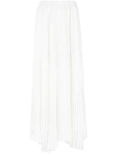 Styland Pleated High-waist Maxi Skirt In Weiss