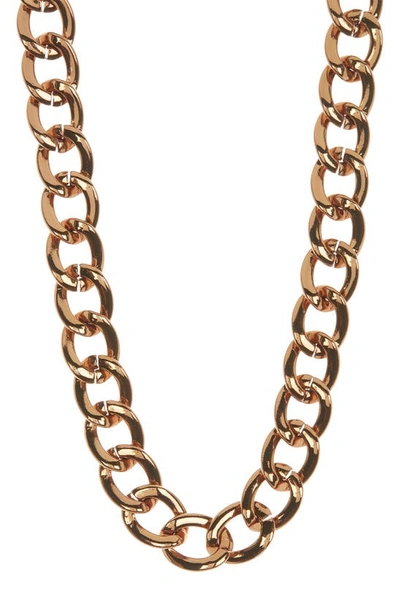 Abound Metallic Curb Chain Necklace In Metallic Brown- Silver