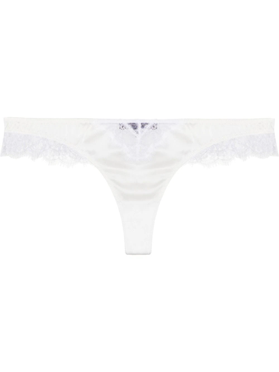 Kiki De Montparnasse Eyelash Lace Thong In White