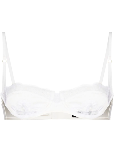 Kiki De Montparnasse Lace Inset Balconette Bra In Ivory