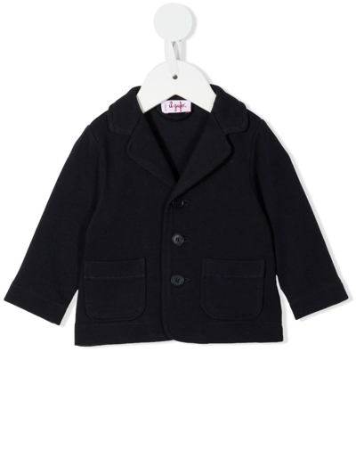 Il Gufo Babies' Cotton Single-breasted Jacket In Blue