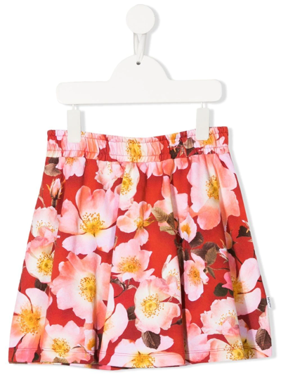 Molo Kids' Barbera Floral-print Skirt In Pink