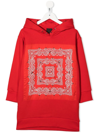 Givenchy Girl Dress Hooded Sweatshirt Style In Red