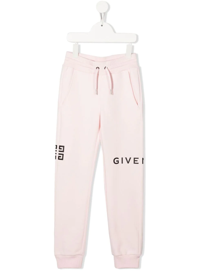 Givenchy Kids' Logo Drawstring Tracksuit Bottoms In Pink