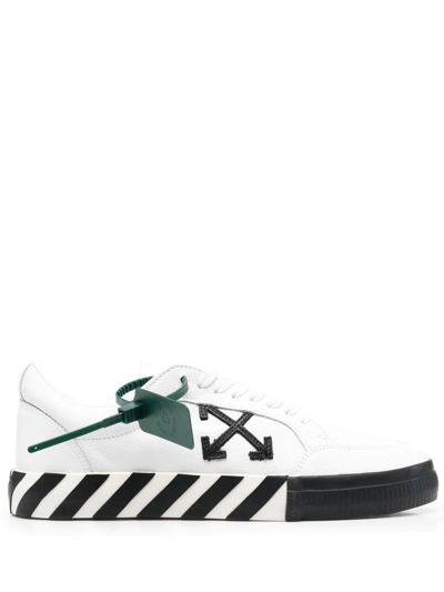 Off-white Vulcanized Leather Low Top Sneakers In Bianco