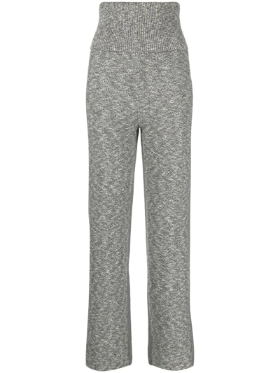 Off-white Diag-print Knitted Trousers In Grey
